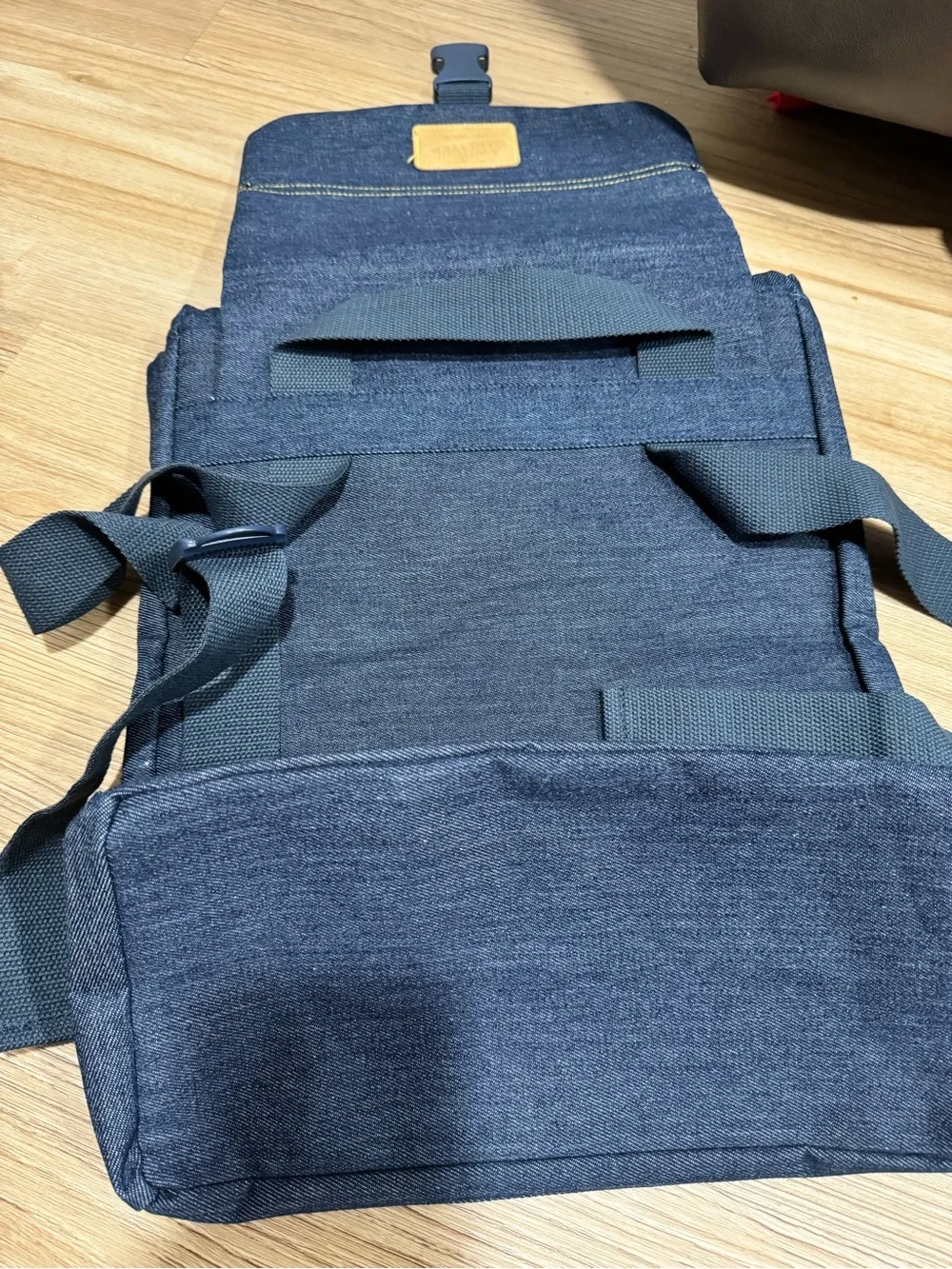 Jean Paul Gaultier Navy Canvas Roll-Top Backpack with Contrast Stitching